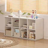 Simple Cube Wide Storage Unit Short Bookcase White Image - 18