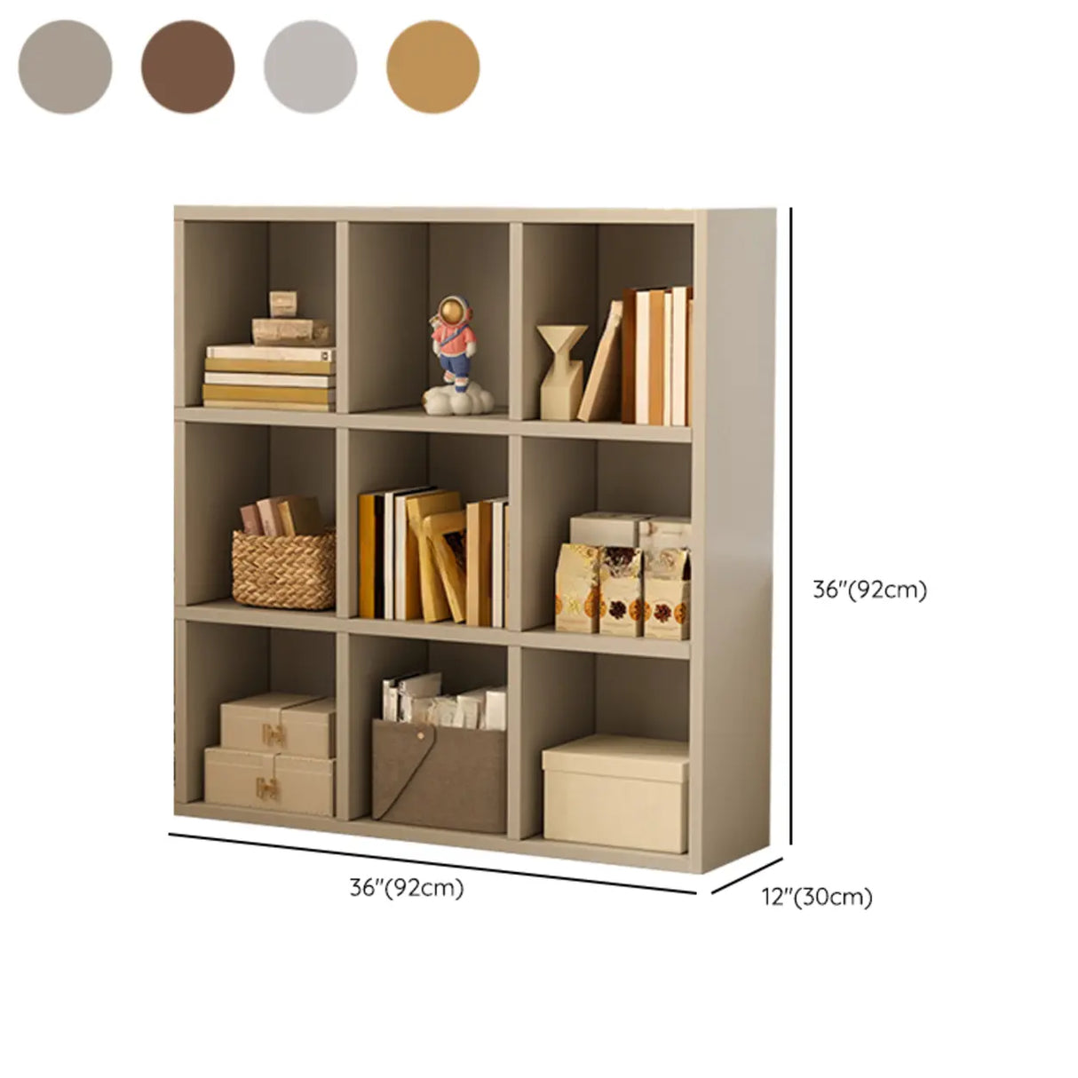Simple Cube Wide Storage Unit Short Bookcase White Image - 42