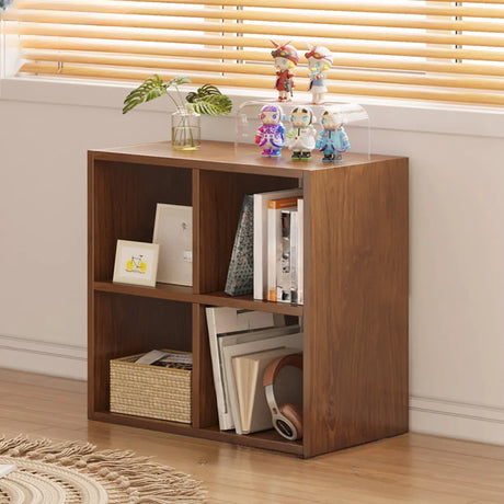 Simple Cube Wide Storage Unit Short Bookcase White Image - 2