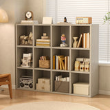 Simple Cube Wide Storage Unit Short Bookcase White Image - 20