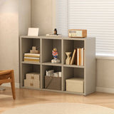 Simple Cube Wide Storage Unit Short Bookcase White Image - 22