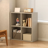 Simple Cube Wide Storage Unit Short Bookcase White Image - 29