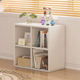 Simple Cube Wide Storage Unit Short Bookcase White Image - 3