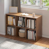 Simple Cube Wide Storage Unit Short Bookcase White Image - 33
