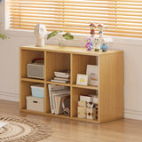 Simple Cube Wide Storage Unit Short Bookcase White Image - 35
