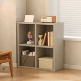 Simple Cube Wide Storage Unit Short Bookcase White Image - 4