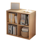 Simple Cube Wide Storage Unit Short Bookcase White Image - 5