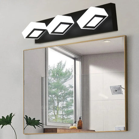 Simple Cubic Design Black Square LED Vanity Light Image - 16