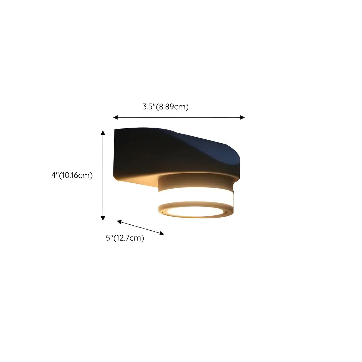Simple Cylinder Aluminum LED Outdoor Wall Light Black 