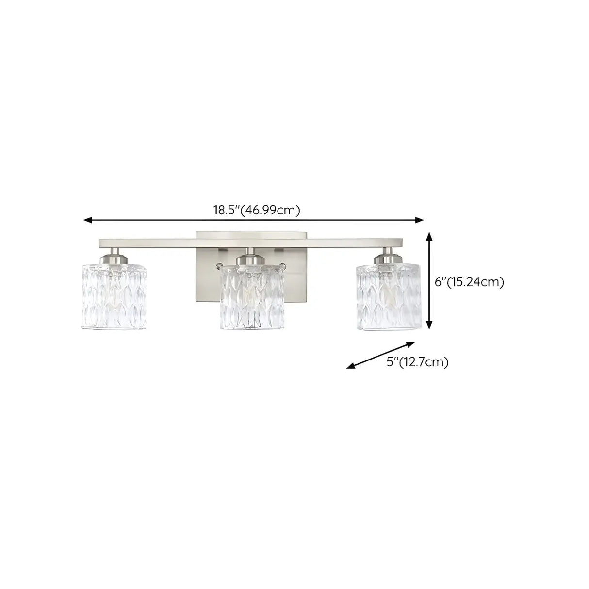Simple Cylinder Glass Brushed Nickel Wall Vanity Light Image - 14