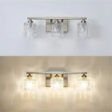 Simple Cylinder Glass Brushed Nickel Wall Vanity Light Image - 2