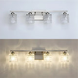 Simple Cylinder Glass Brushed Nickel Wall Vanity Light Image - 3