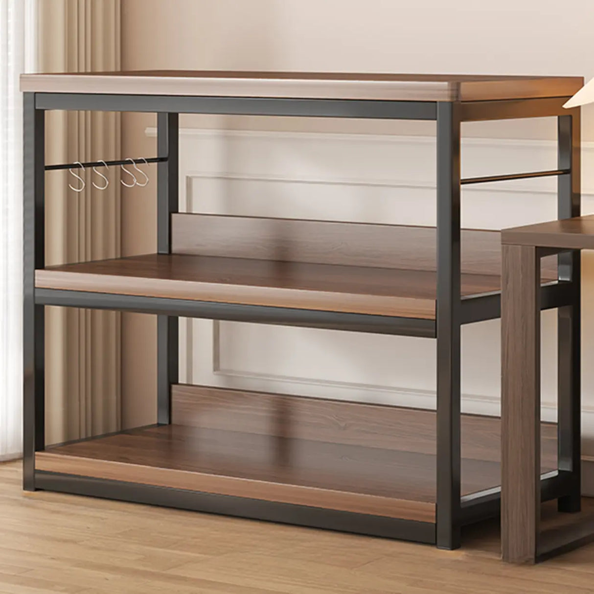 Simple Dark Finish Steel Open Back Vertical Bookshelf Image - 19