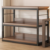 Simple Dark Finish Steel Open Back Vertical Bookshelf Image - 19