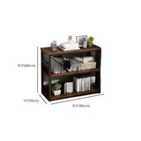Simple Dark Finish Steel Open Back Vertical Bookshelf Image - 30