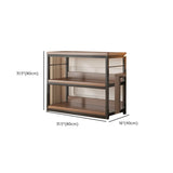 Simple Dark Finish Steel Open Back Vertical Bookshelf Image - 32