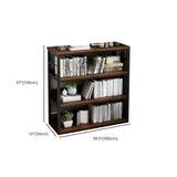 Simple Dark Finish Steel Open Back Vertical Bookshelf Image - 34