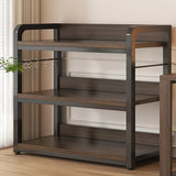Simple Dark Finish Steel Open Back Vertical Bookshelf Image - 4