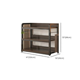 Simple Dark Finish Steel Open Back Vertical Bookshelf Image - 43