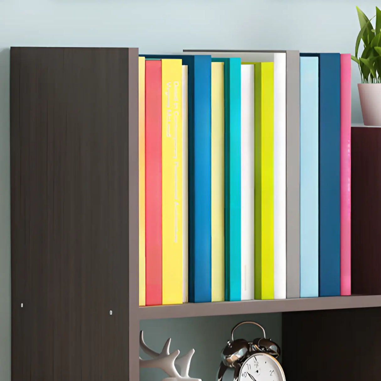 Simple Desktop Small Open White Wood Display Bookcase Image - 19