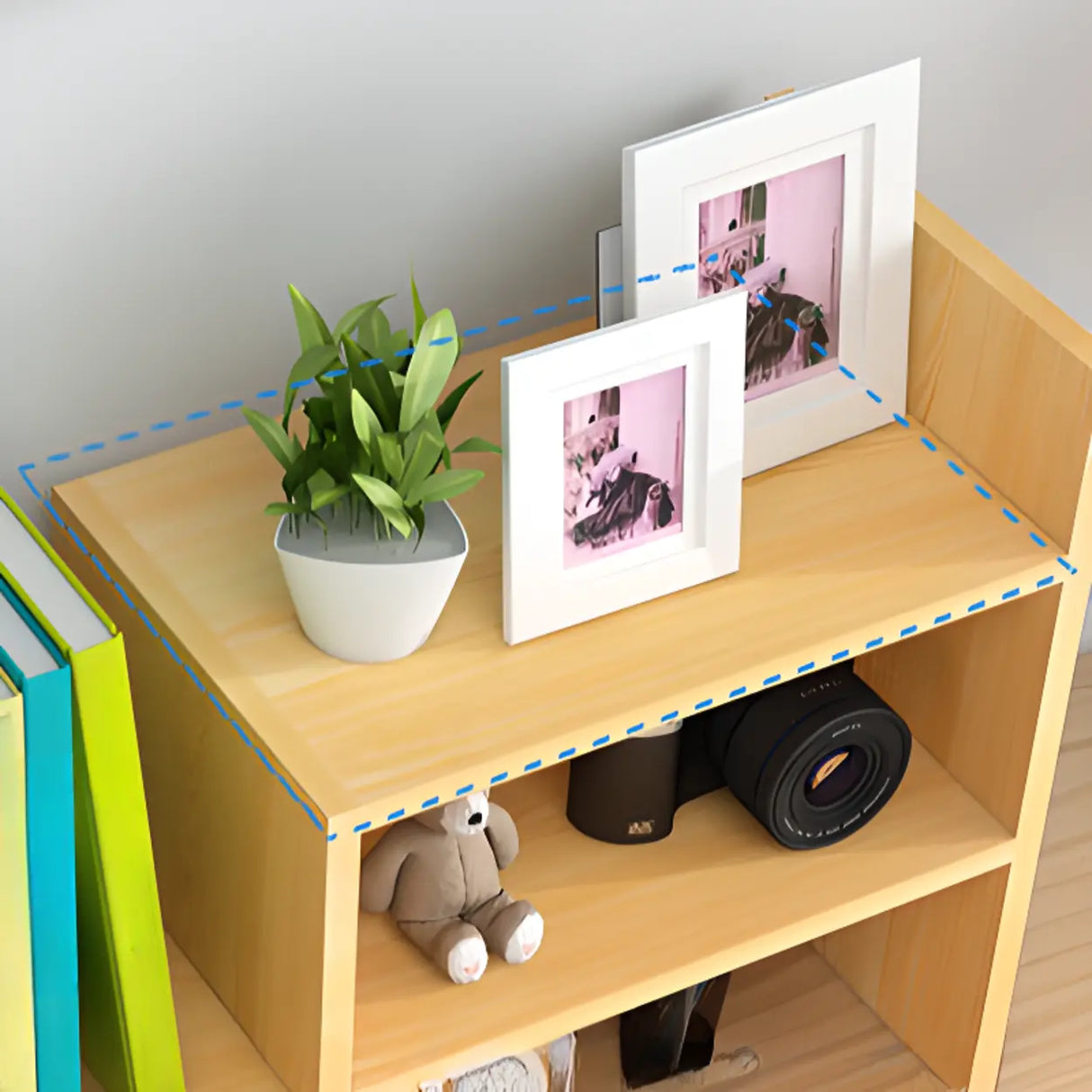 Simple Desktop Small Open White Wood Display Bookcase Image - 20
