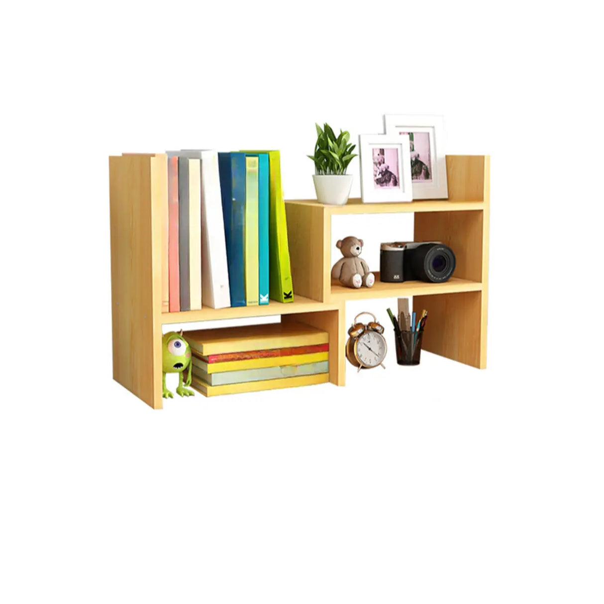 Simple Desktop Small Open White Wood Display Bookcase Image - 22