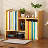 Simple Desktop Small Open White Wood Display Bookcase Image - 2