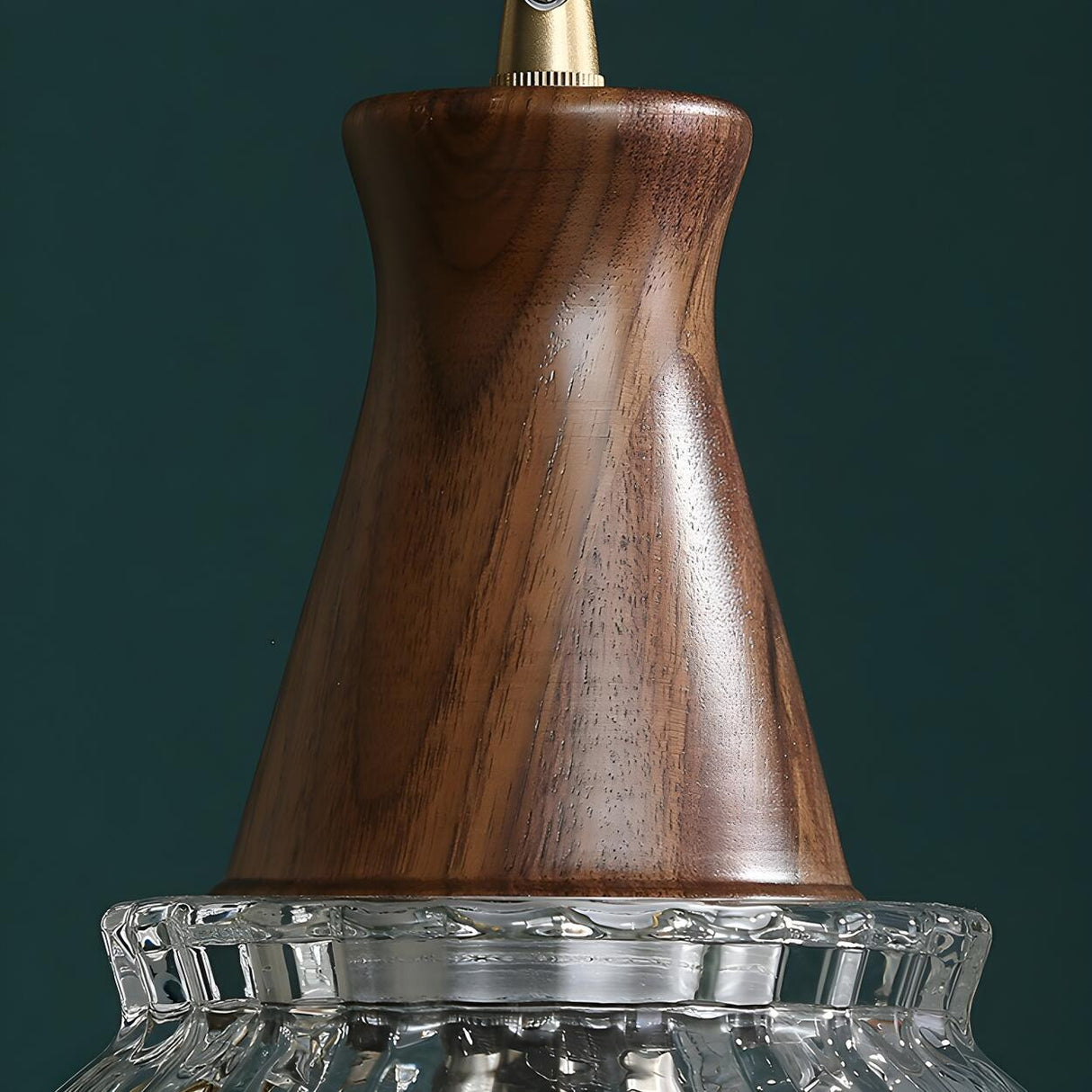Simple Double Fluted Glass Dome Island Pendant Light Image - 8