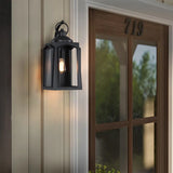 Simple Durable Black Aluminum Lantern Outdoor Wall Light Image - 3