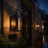Simple Durable Black Aluminum Lantern Outdoor Wall Light Image - 4