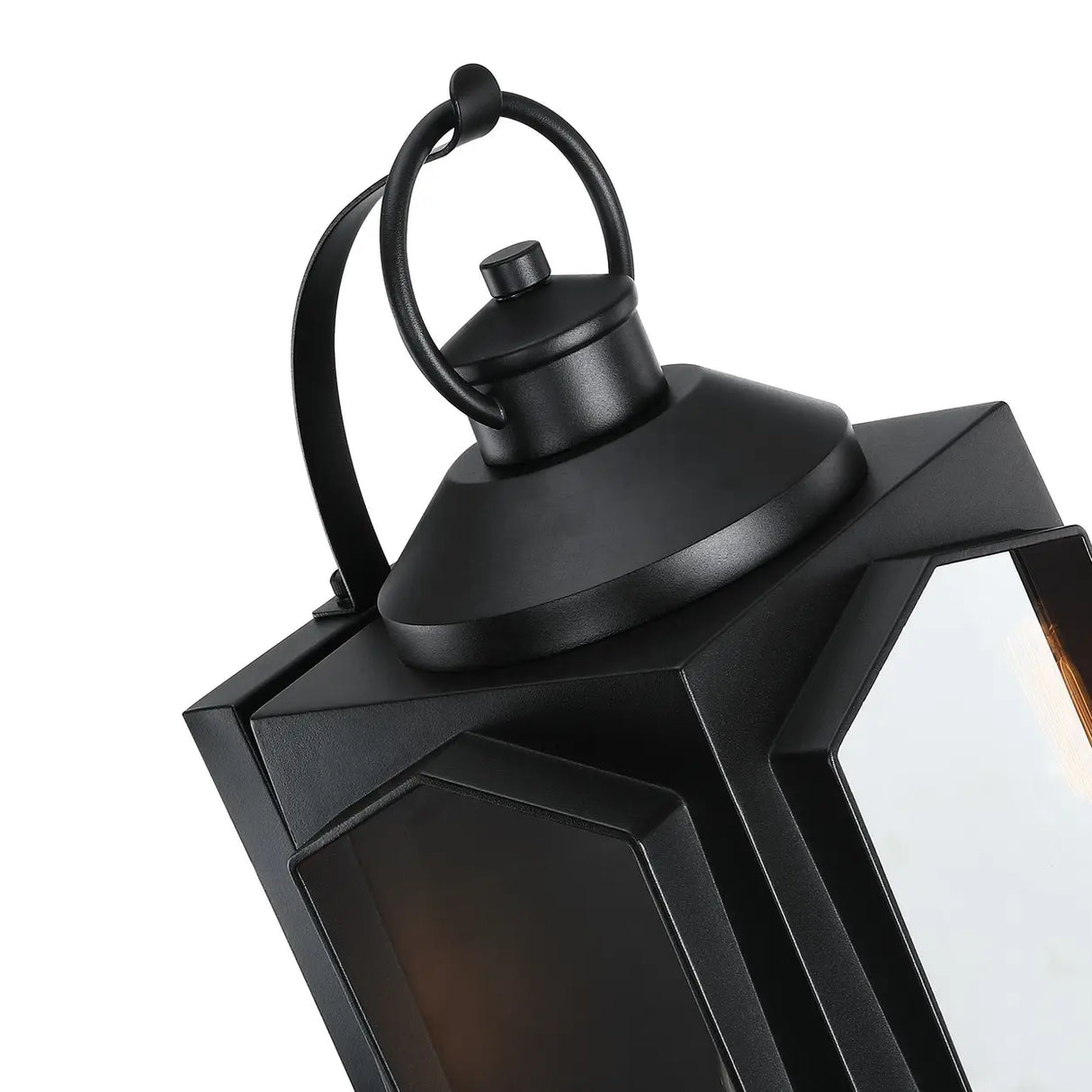 Simple Durable Black Aluminum Lantern Outdoor Wall Light Image - 5