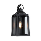 Simple Durable Black Aluminum Lantern Outdoor Wall Light Image - 8