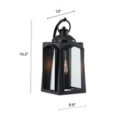 Simple Durable Black Aluminum Lantern Outdoor Wall Light #size