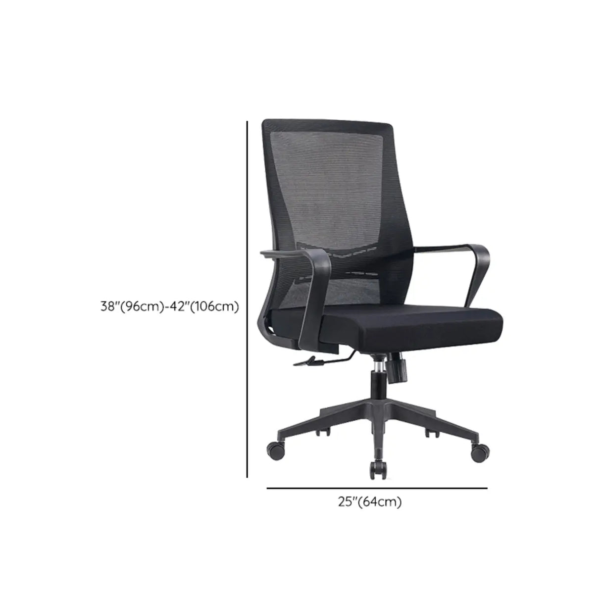Simple Ergonomic Mesh Black Adjustable Office Chair Image - 17