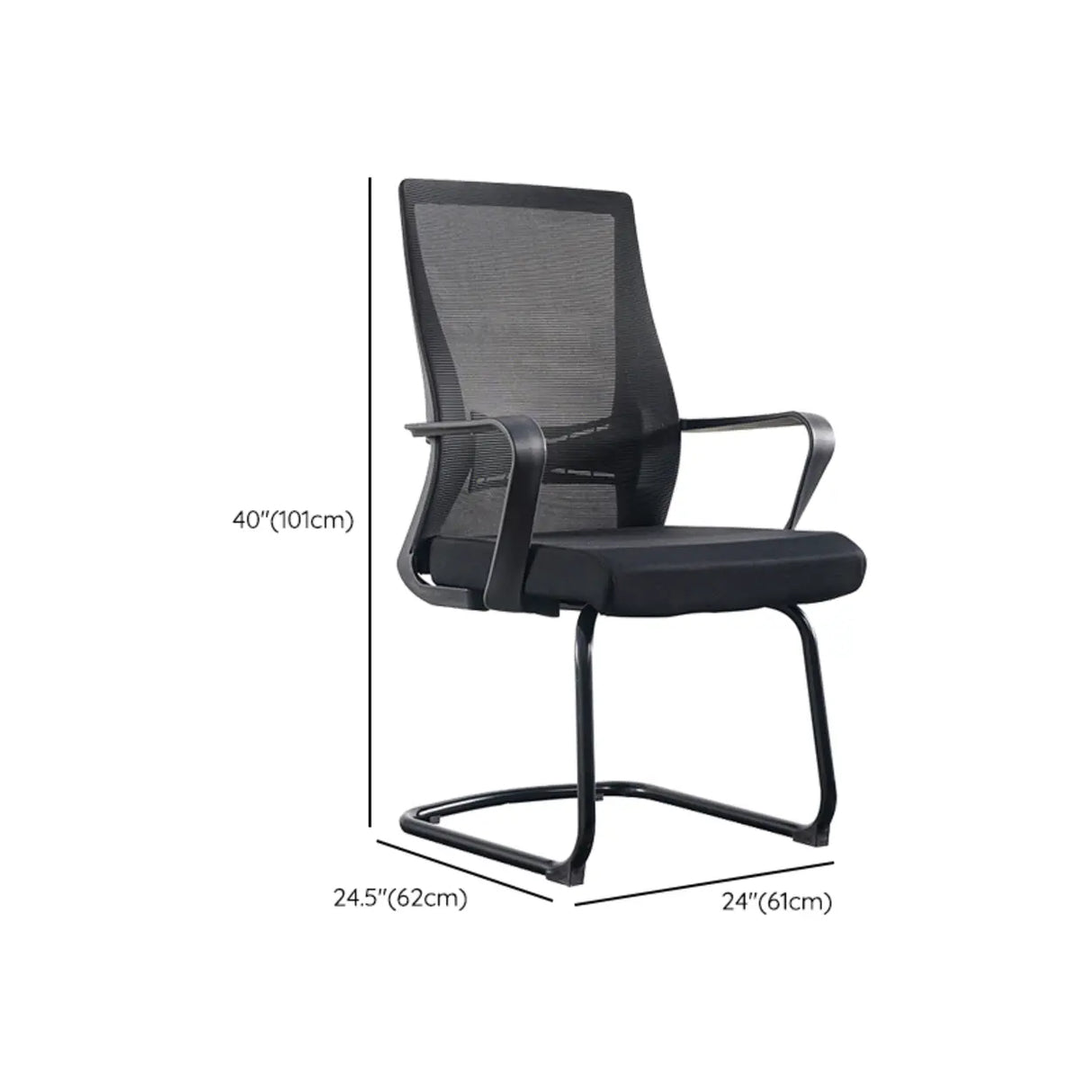 Simple Ergonomic Mesh Black Adjustable Office Chair Image - 18