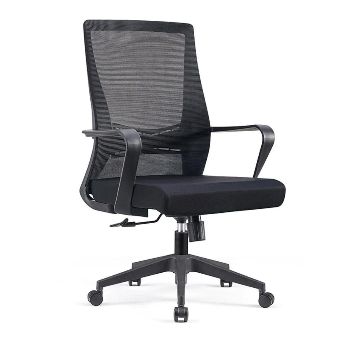 Simple Ergonomic Mesh Black Adjustable Office Chair Image - 3