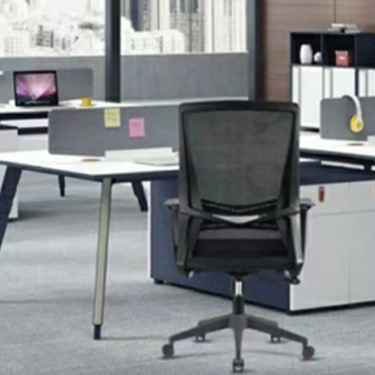 Simple Ergonomic Mesh Black Adjustable Office Chair Image - 6