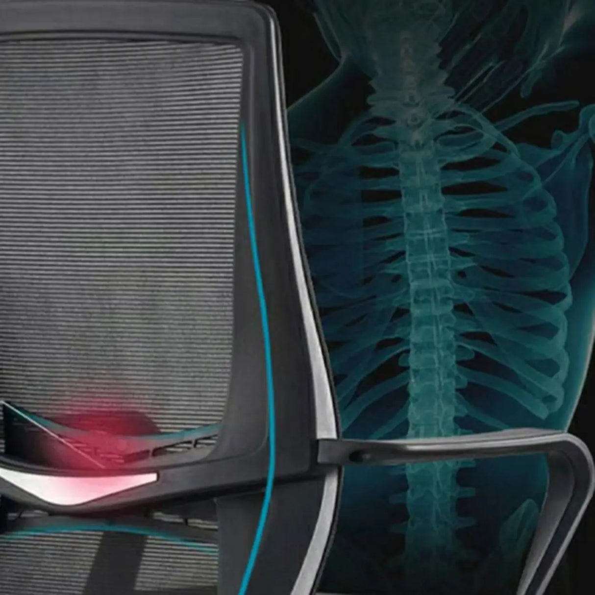 Simple Ergonomic Mesh Black Adjustable Office Chair Image - 9