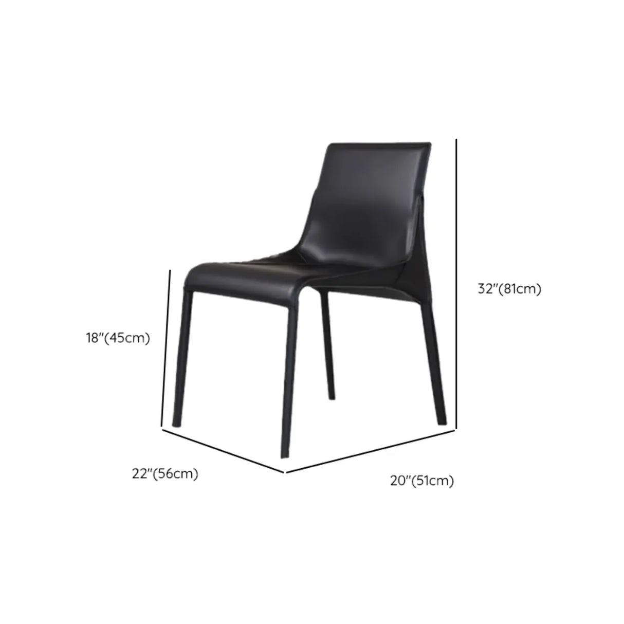 Simple Faux Leather Low Back Armless Dining Chairs 