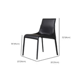 Simple Faux Leather Low Back Armless Dining Chairs #size