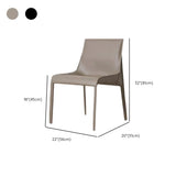 Simple Faux Leather Low Back Armless Dining Chairs Image - 19