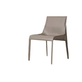 Simple Faux Leather Low Back Armless Dining Chairs Image - 6