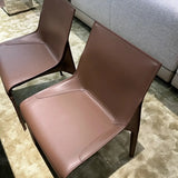 Simple Faux Leather Low Back Armless Dining Chairs Image - 7