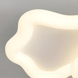Simple Flush 3 Blade White Cloud Ceiling Fan with Light Image - 5