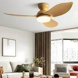 Simple Flush Mount 3 Blade Ceiling Fan with LED Light Image - 15