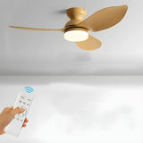 Simple Flush Mount 3 Blade Ceiling Fan with LED Light Image - 17