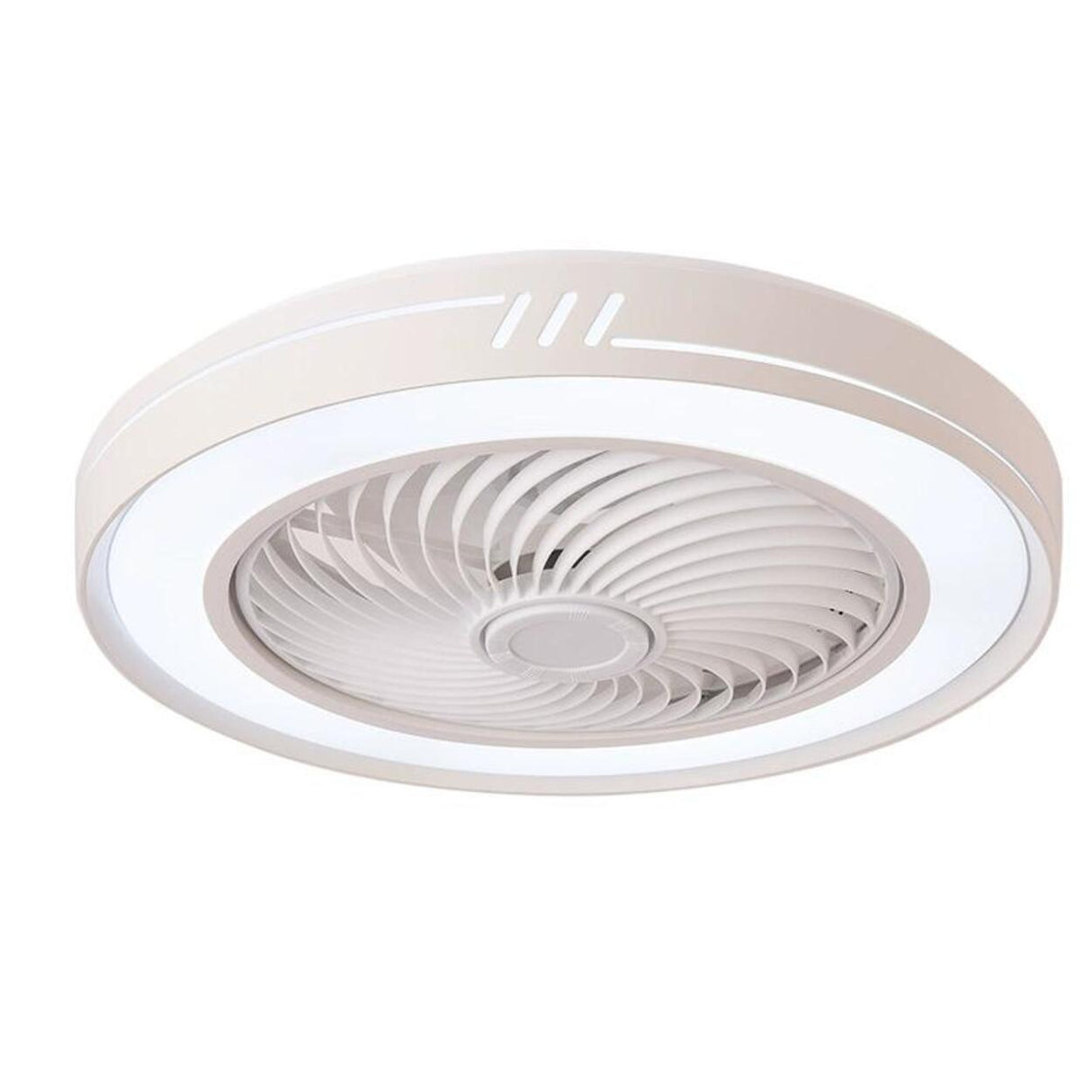 Simple Flush Mount Bladeless Ceiling Fan with Light Image - 10