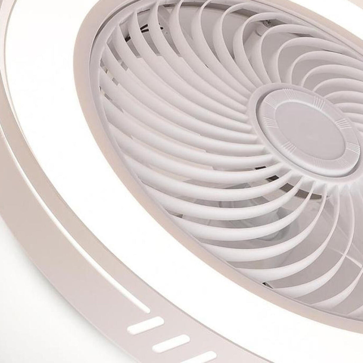 Simple Flush Mount Bladeless Ceiling Fan with Light Image - 11
