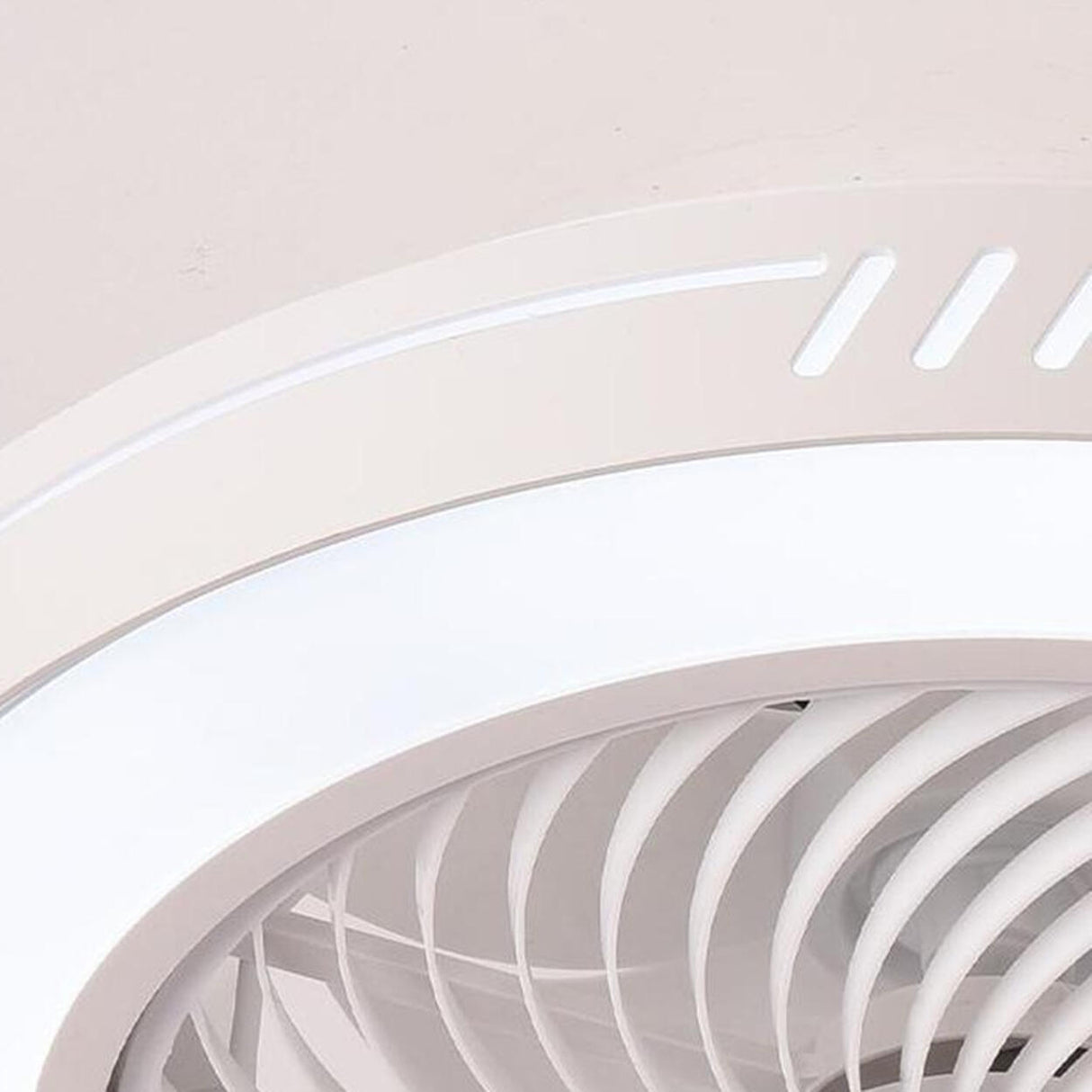 Simple Flush Mount Bladeless Ceiling Fan with Light Image - 12