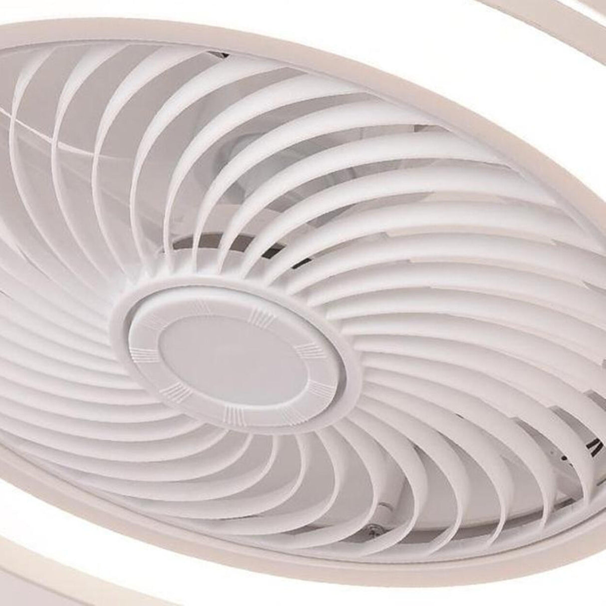 Simple Flush Mount Bladeless Ceiling Fan with Light Image - 13